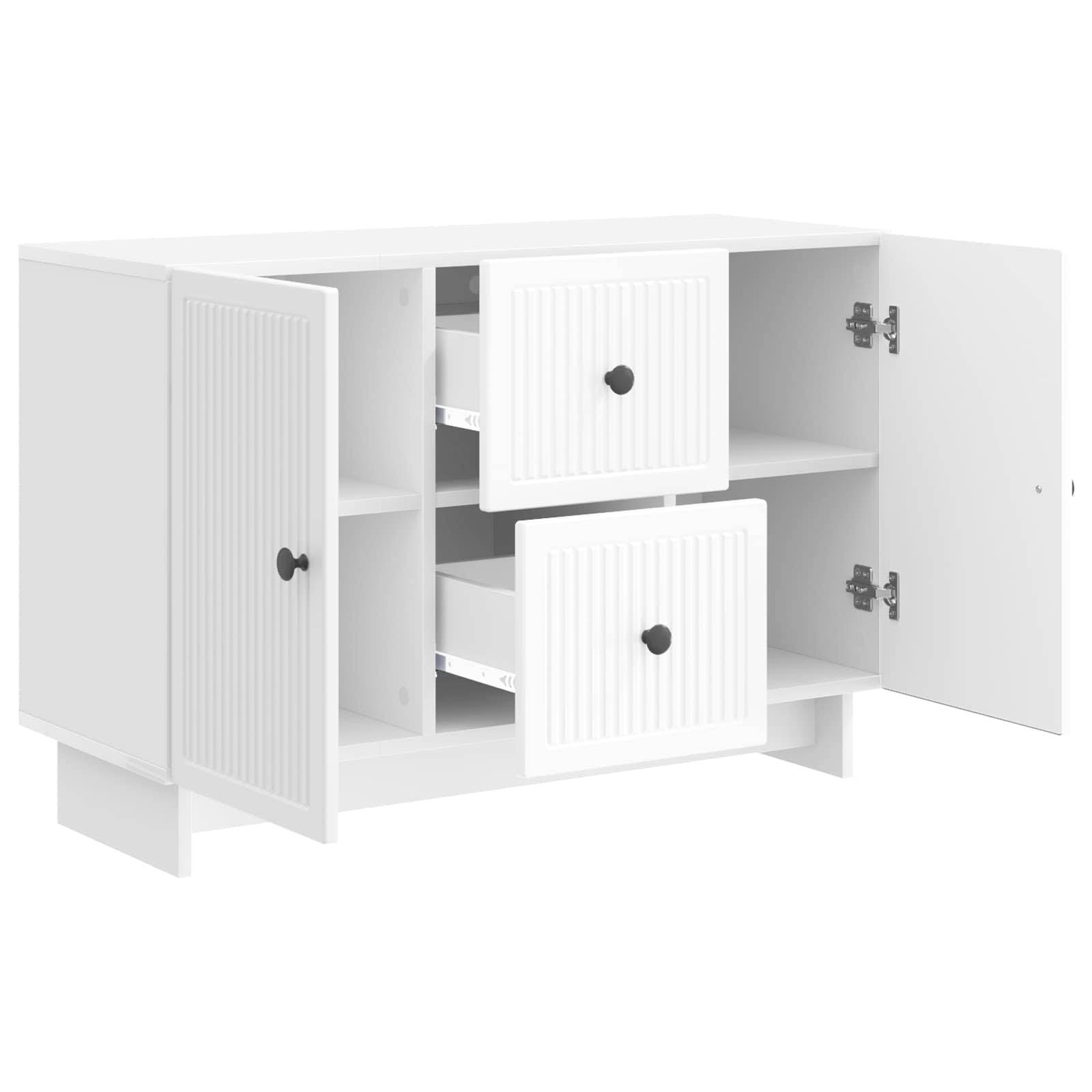vidaXL Sideboard Hochglanz Weiß 89 x 34,5 x 60 cm Holzwerkstoff