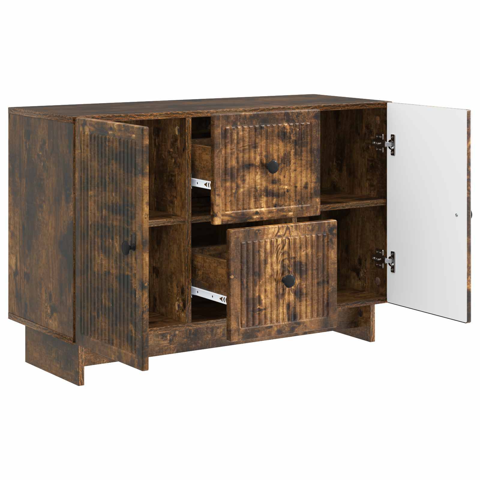 vidaXL Sideboard Geräucherte Eiche 89 x 34,5 x 60 cm Holzwerkstoff