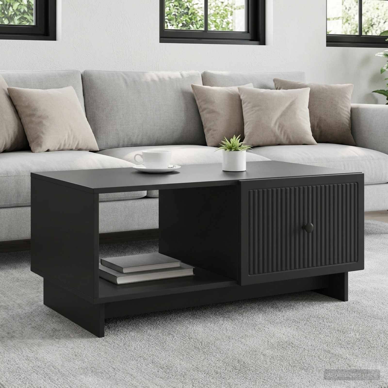 vidaXL Couchtisch Schwarz 90 x 50 x 40 cm Holzwerkstoff