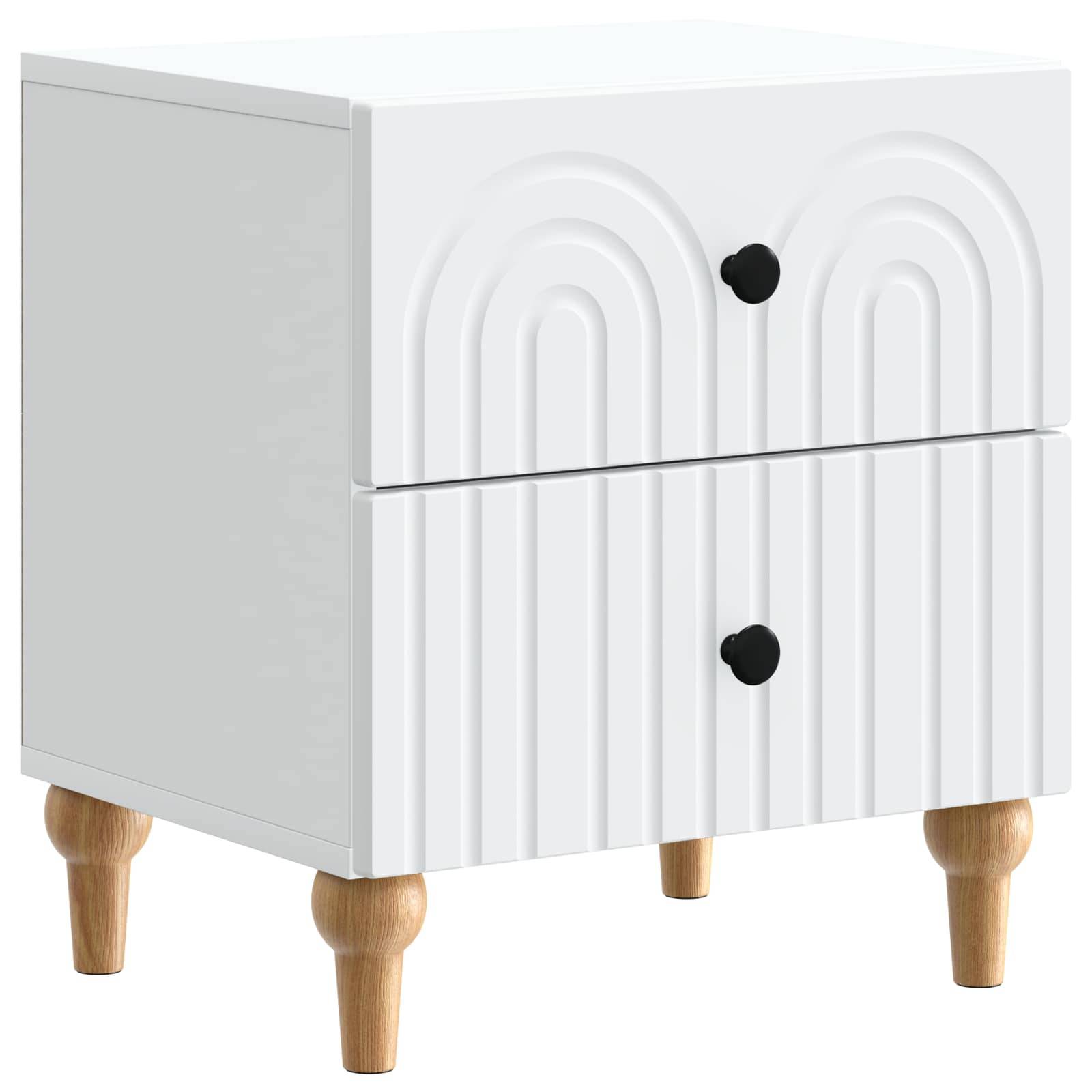 vidaXL Nachttisch mit Schubladen Weiß 43 x 34,5 x 48 cm Holzwerkstoff