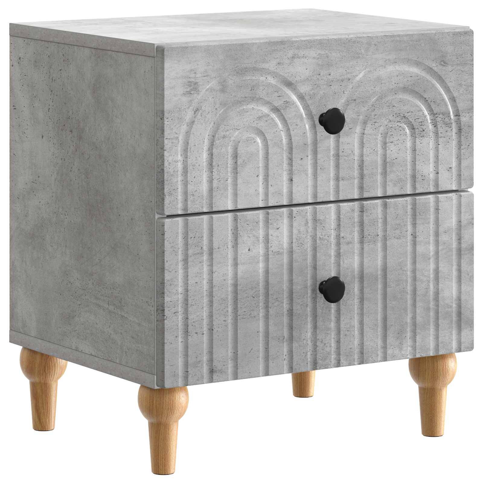 vidaXL Nachttisch Betongrau 43 x 34,5 x 48 cm Holzwerkstoff