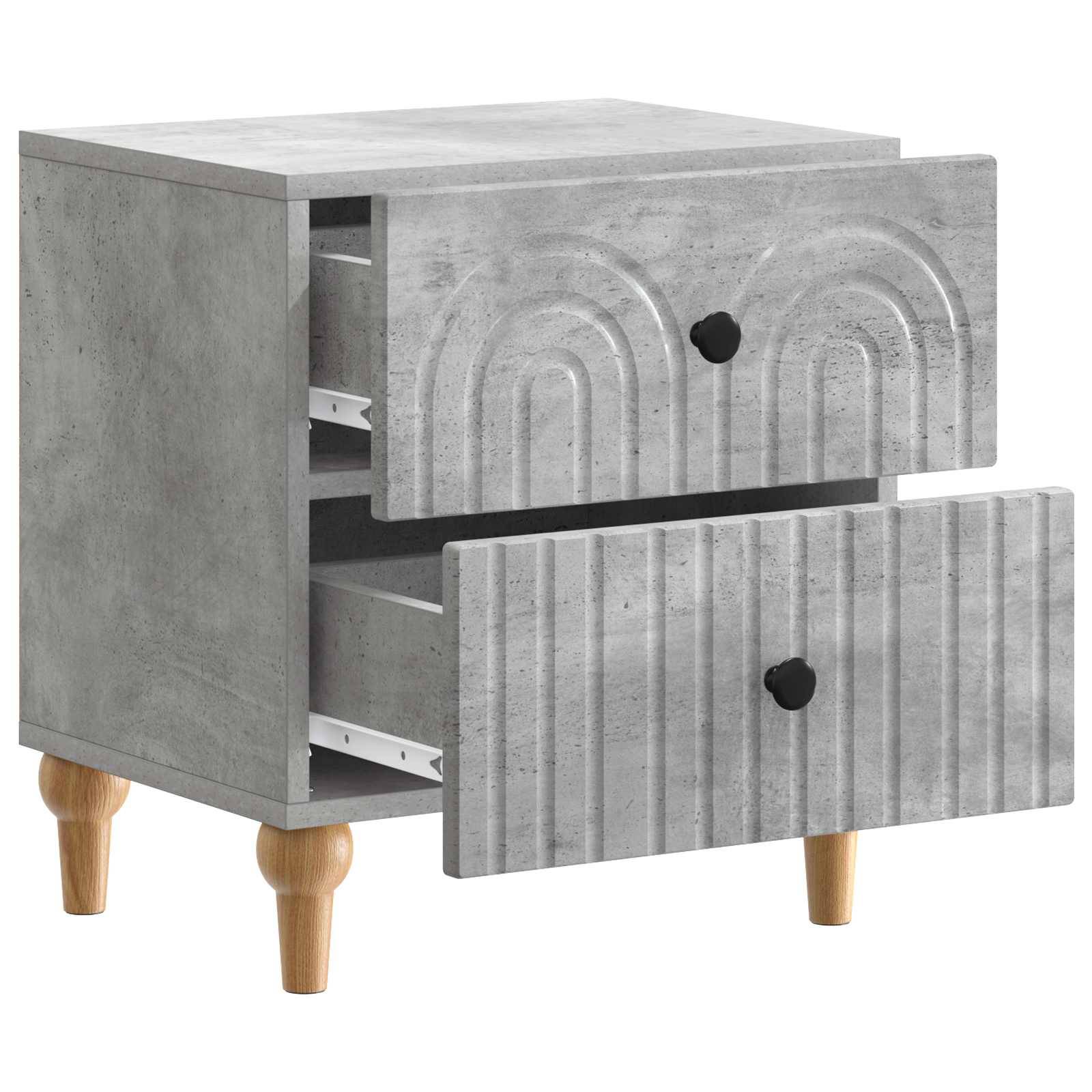 vidaXL Nachttisch Betongrau 43 x 34,5 x 48 cm Holzwerkstoff