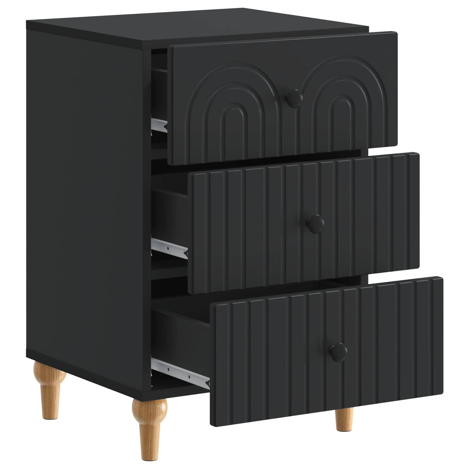 vidaXL Nachttisch Schwarz 43x 41 x 66,5 cm Holzwerkstoff