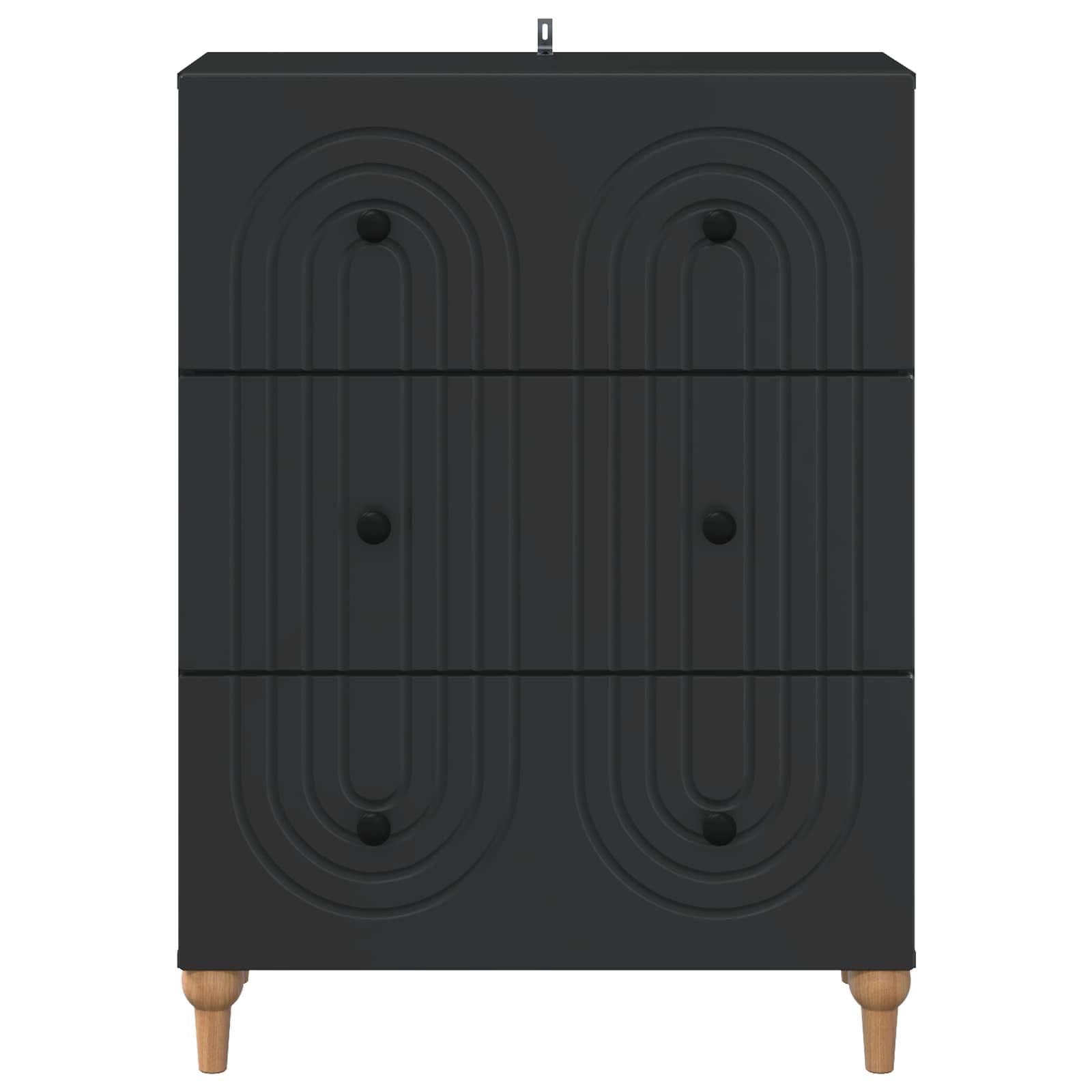 vidaXL Schubladenschrank Schwarz 66 x 34,5 x 90 cm Holzwerkstoff
