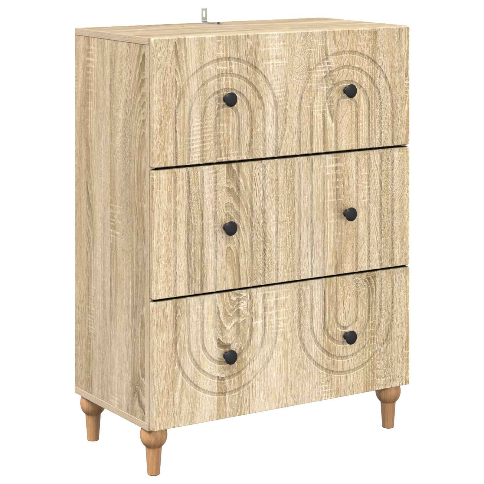 vidaXL Schubladenschrank Sonoma-Eiche 66 x 34,5 x 90 cm Holzwerkstoff