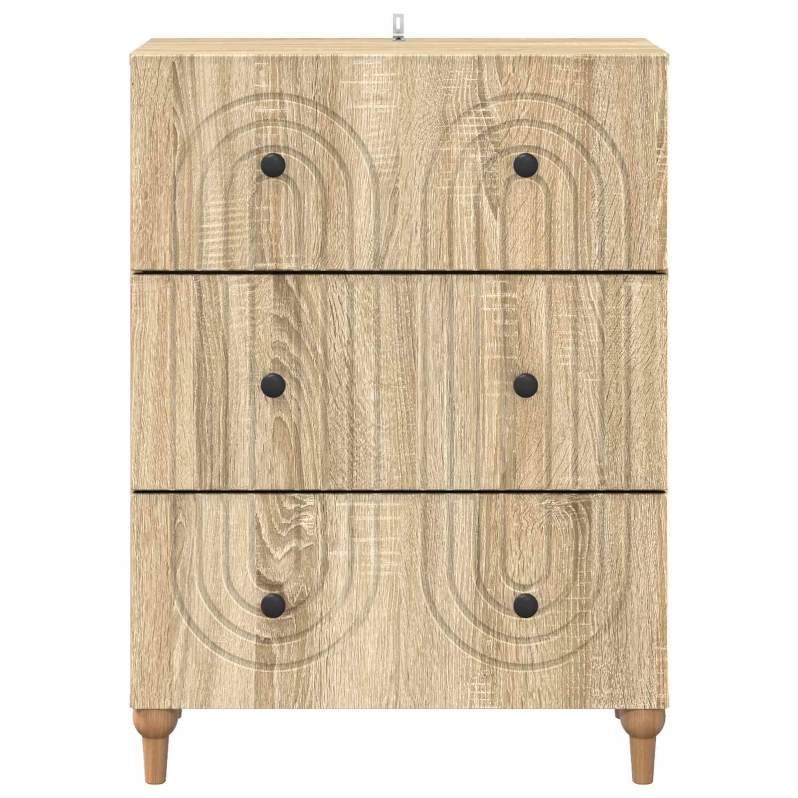 vidaXL Schubladenschrank Sonoma-Eiche 66 x 34,5 x 90 cm Holzwerkstoff