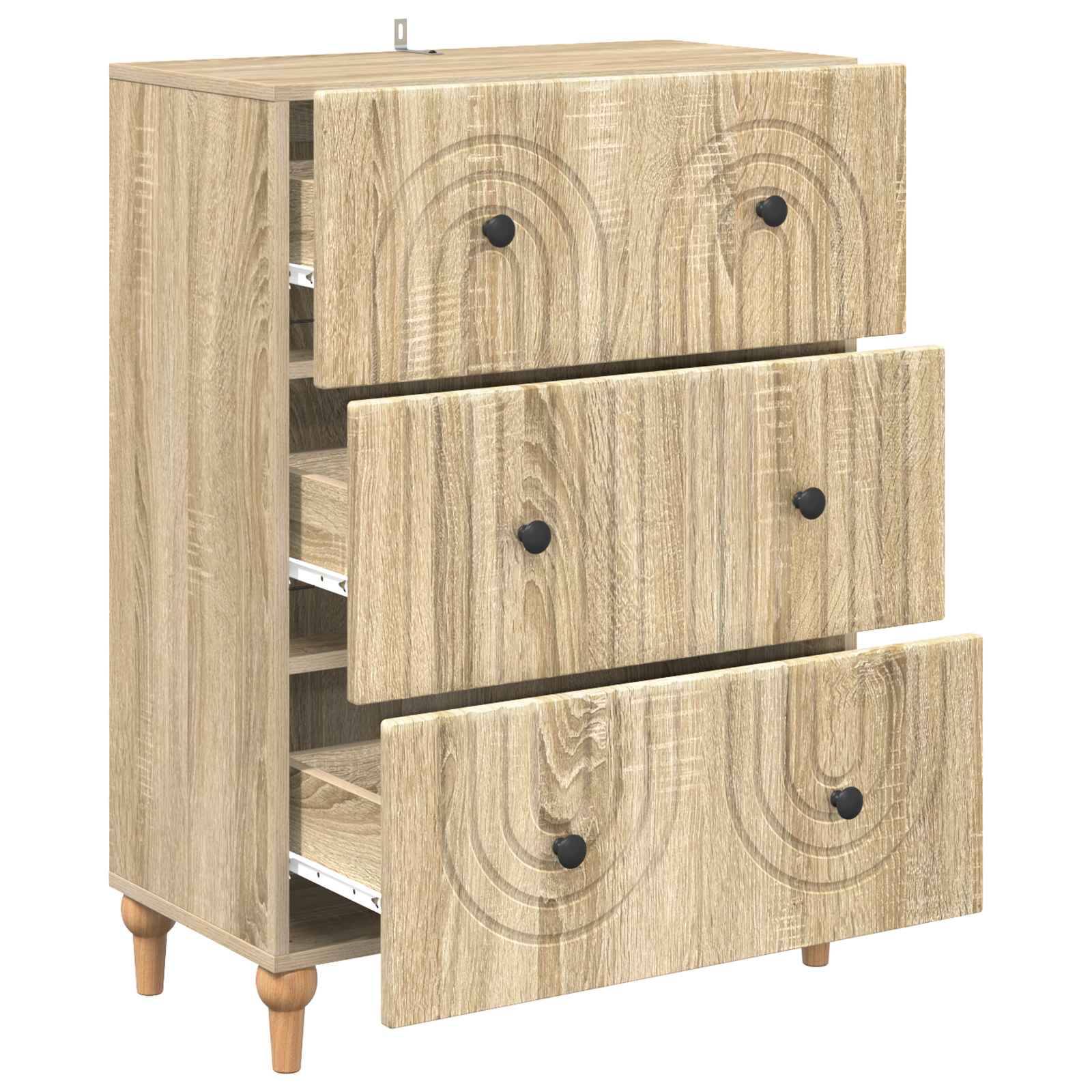 vidaXL Schubladenschrank Sonoma-Eiche 66 x 34,5 x 90 cm Holzwerkstoff