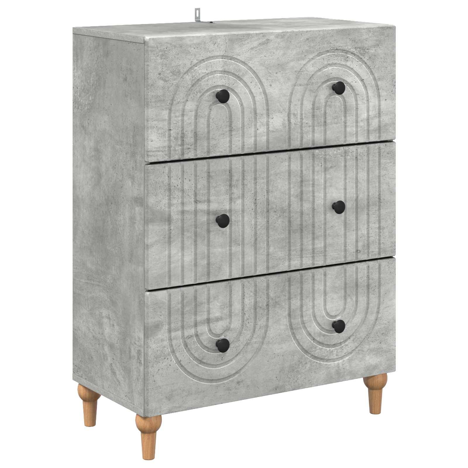 vidaXL Schubladenschrank Betongrau 66 x 34,5 x 90 cm Holzwerkstoff