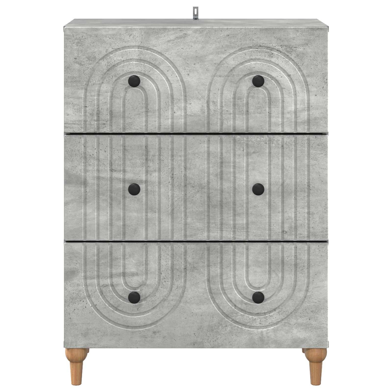 vidaXL Schubladenschrank Betongrau 66 x 34,5 x 90 cm Holzwerkstoff