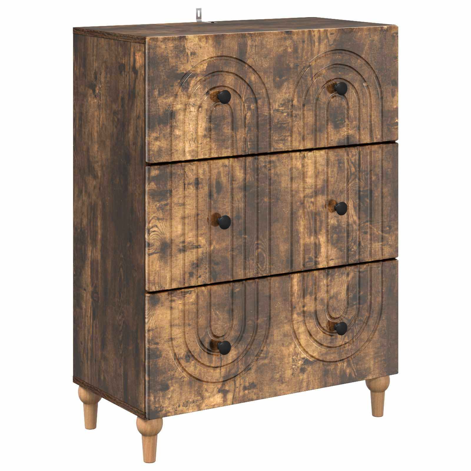 vidaXL Schubladenschrank Geräucherte Eiche 66 x 34,5 x 90 cm