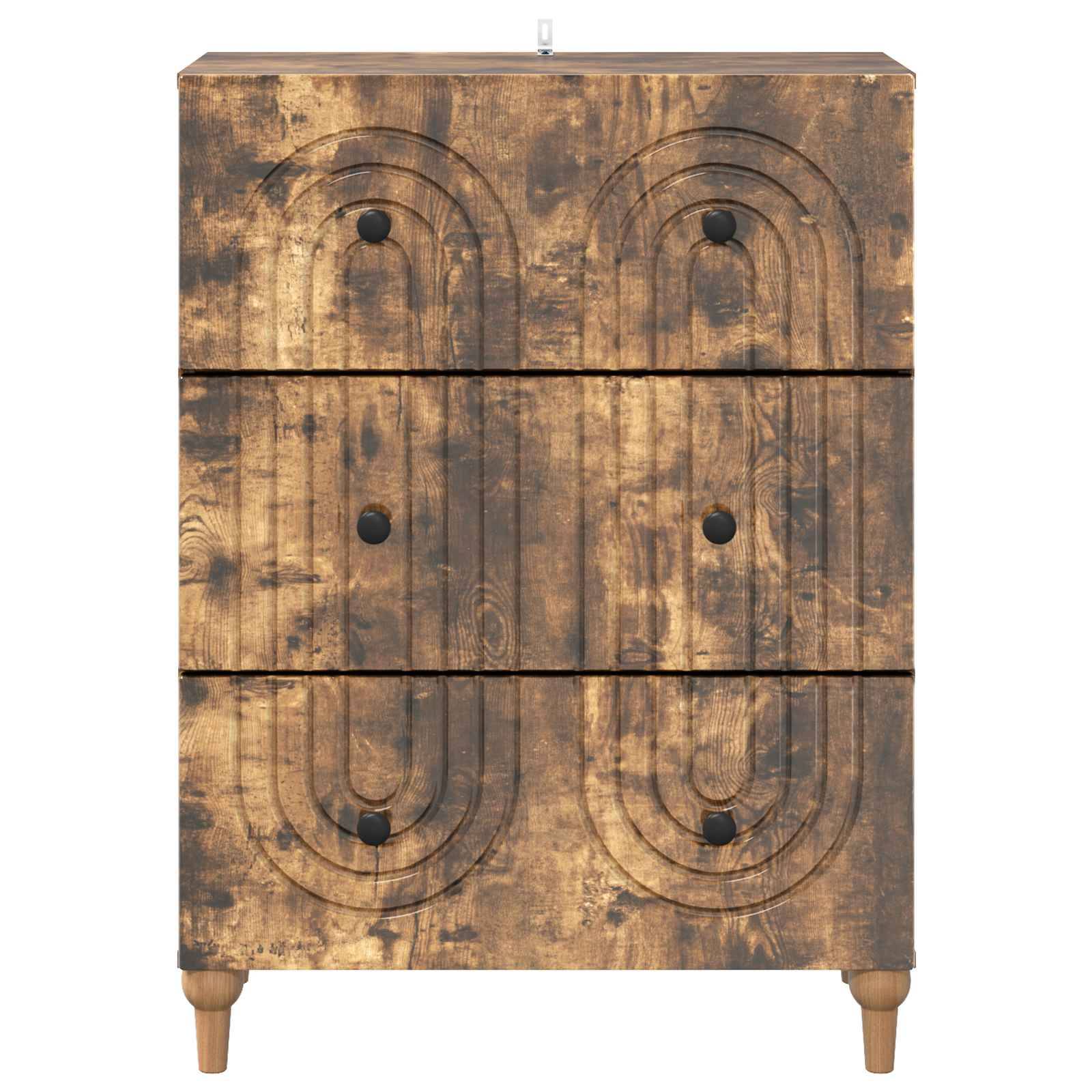 vidaXL Schubladenschrank Geräucherte Eiche 66 x 34,5 x 90 cm