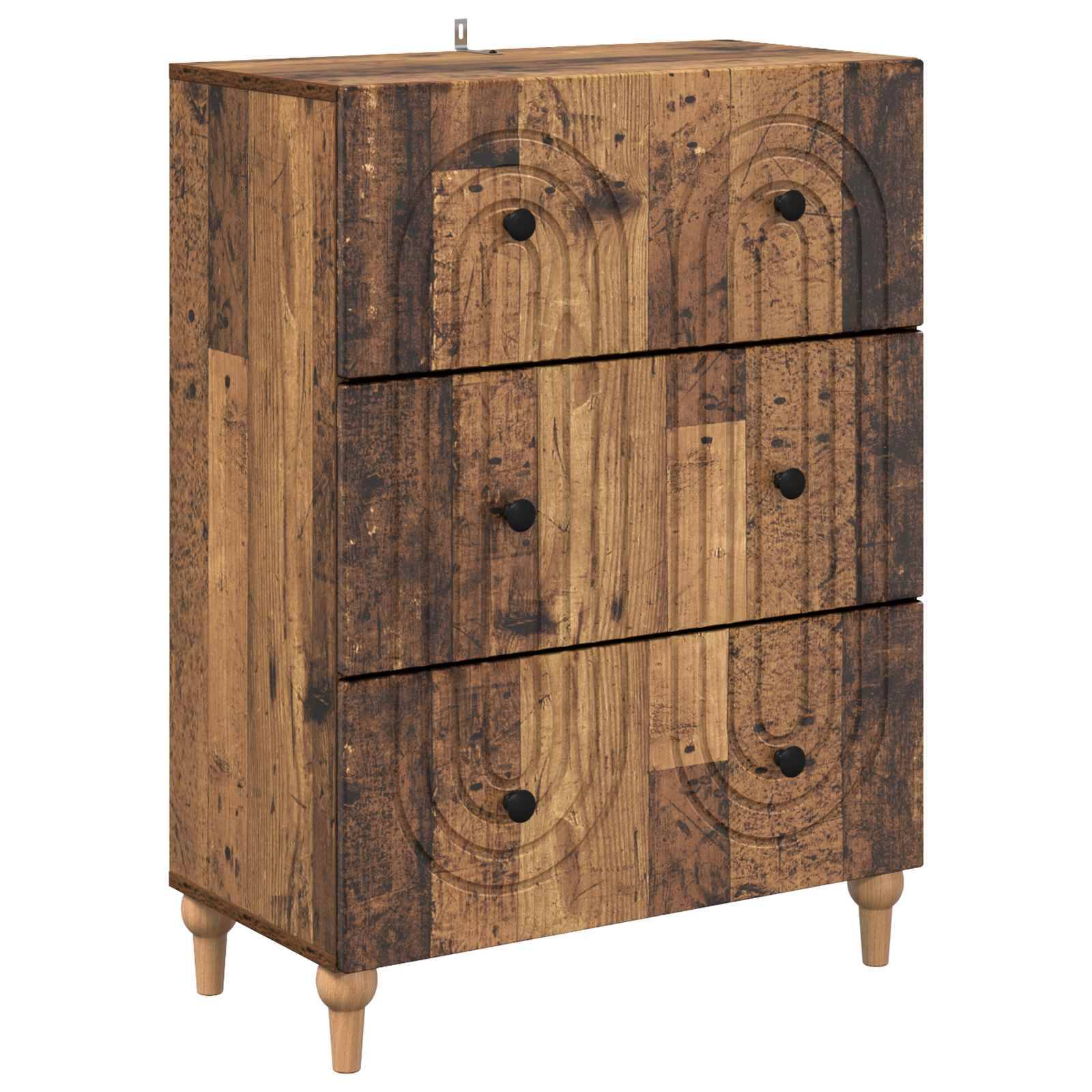 vidaXL Schubladenschrank Altholz 66 x 34,5 x 90 cm Holzwerkstoff