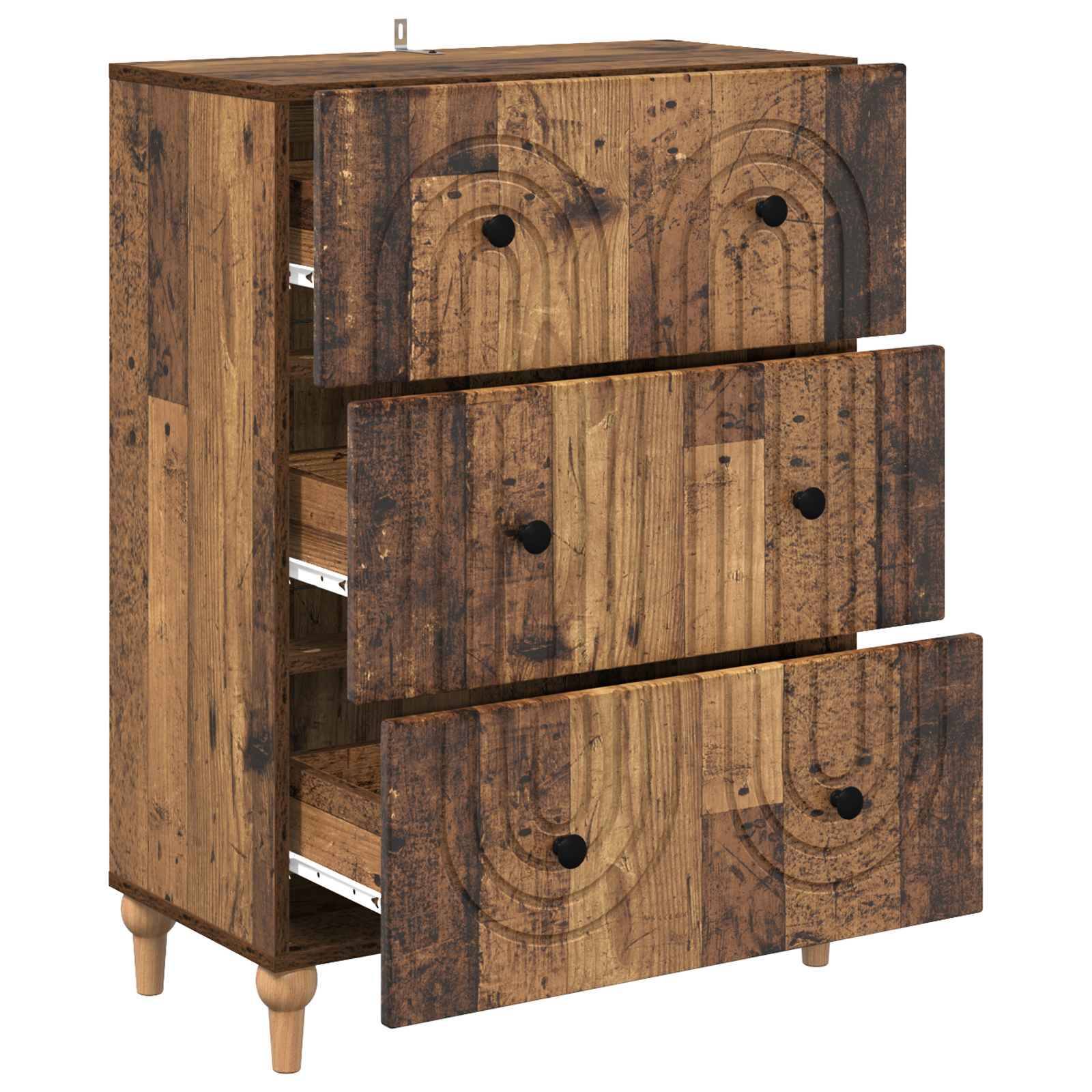 vidaXL Schubladenschrank Altholz 66 x 34,5 x 90 cm Holzwerkstoff