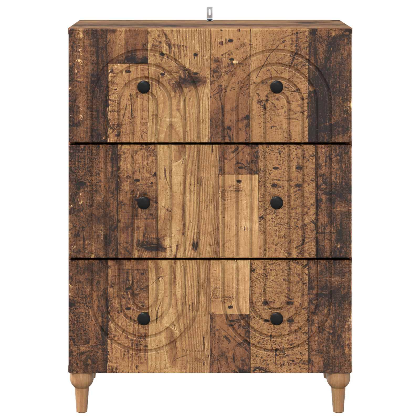 vidaXL Schubladenschrank Altholz 66 x 34,5 x 90 cm Holzwerkstoff