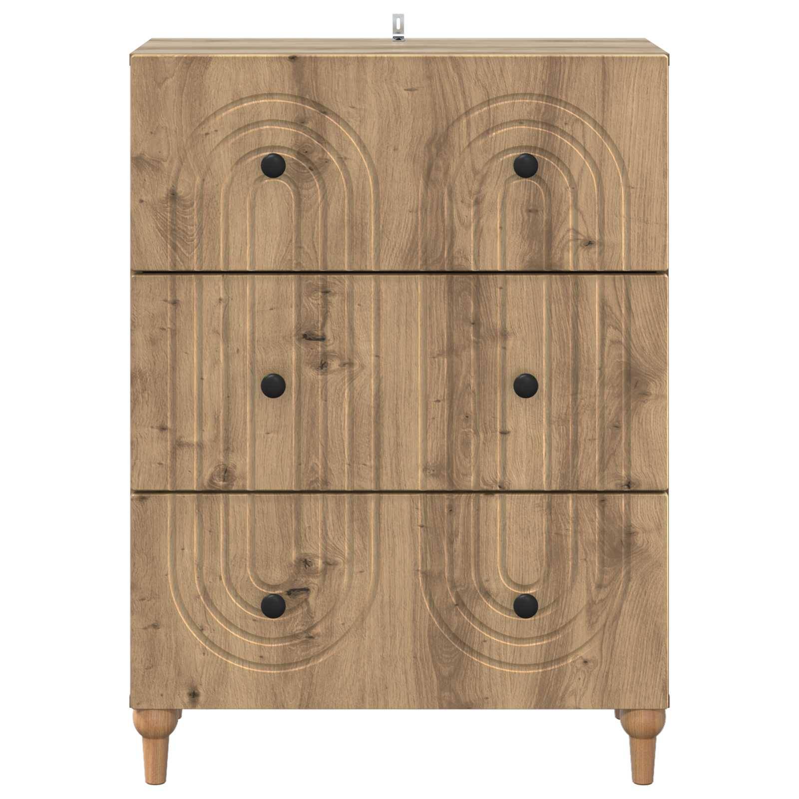 vidaXL Schubladenschrank Artisan-Eiche 66 x 34,5 x 90 cm Holzwerkstoff