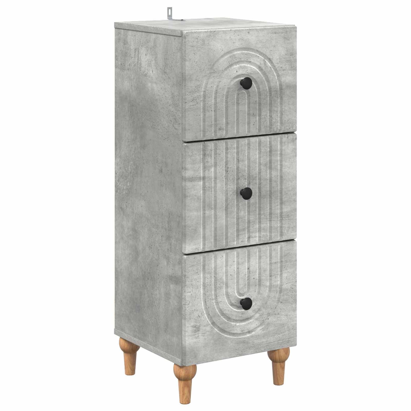 vidaXL Schubladenschrank Betongrau 33 x 34,5 x 90 cm Holzwerkstoff