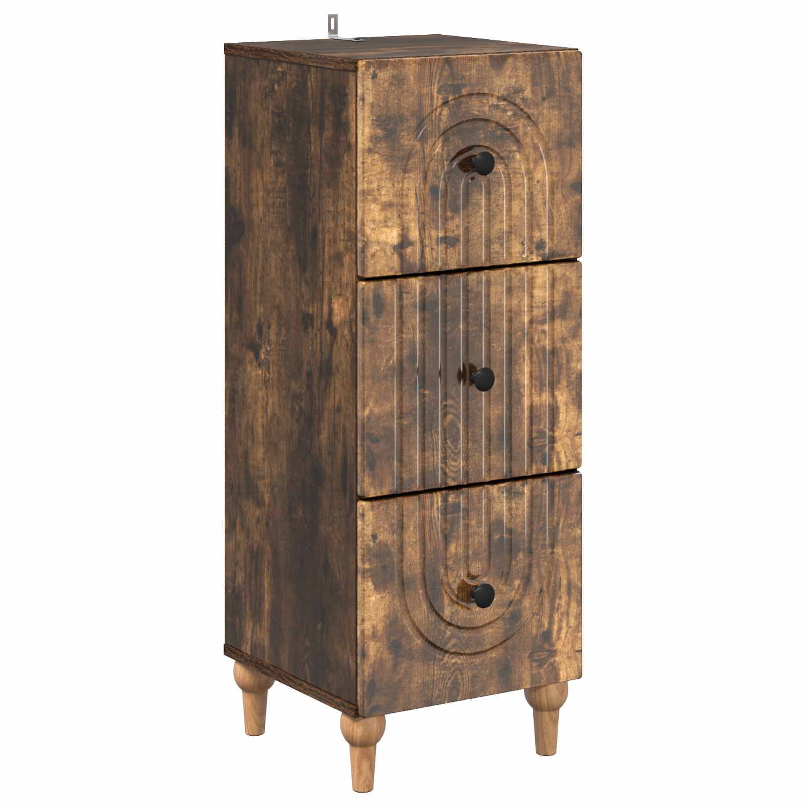 vidaXL Schubladenschrank Geräucherte Eiche 33 x 34,5 x 90 cm