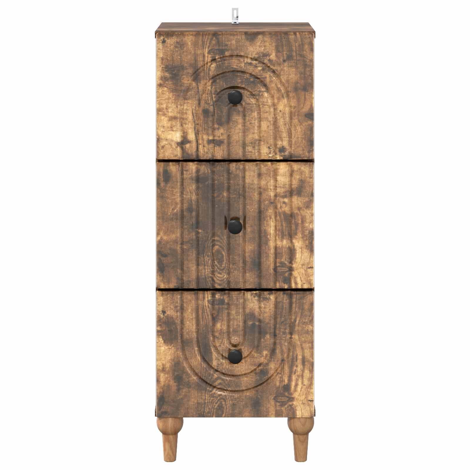 vidaXL Schubladenschrank Geräucherte Eiche 33 x 34,5 x 90 cm