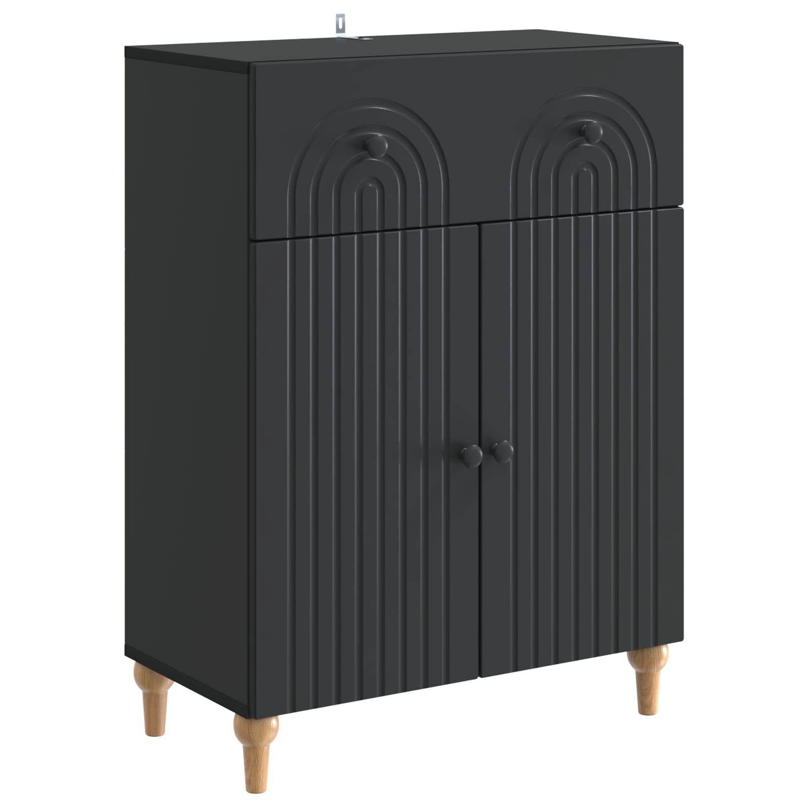 vidaXL Sideboard Schwarz 66 x 34,5 x 90 cm Holzwerkstoff