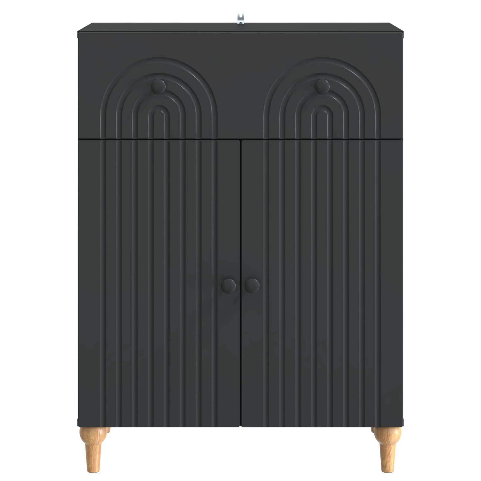 vidaXL Sideboard Schwarz 66 x 34,5 x 90 cm Holzwerkstoff