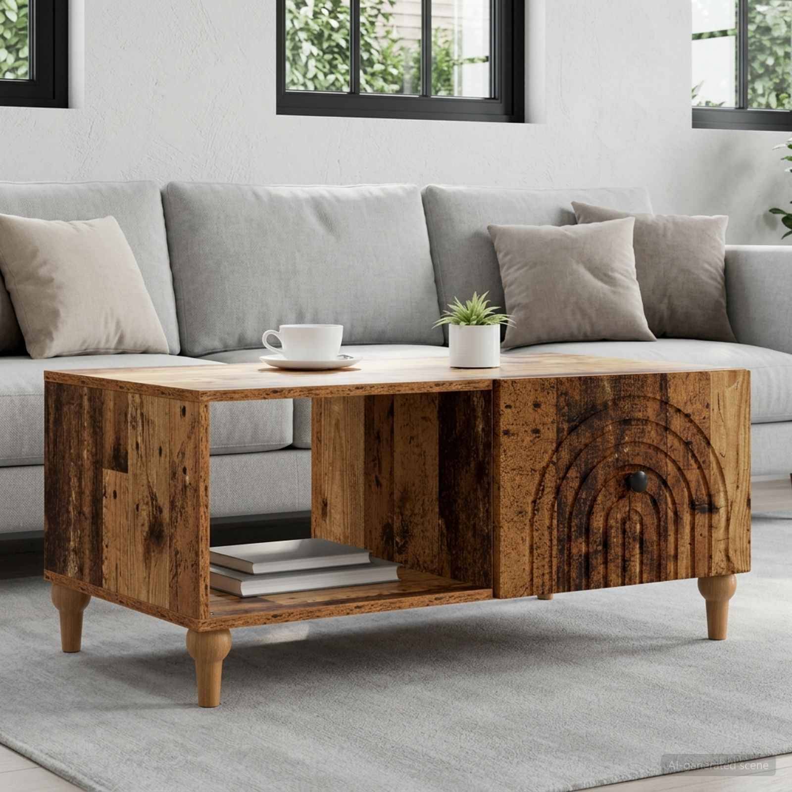 vidaXL Couchtisch Altholz 90 x 50 x 40 cm Holzwerkstoff
