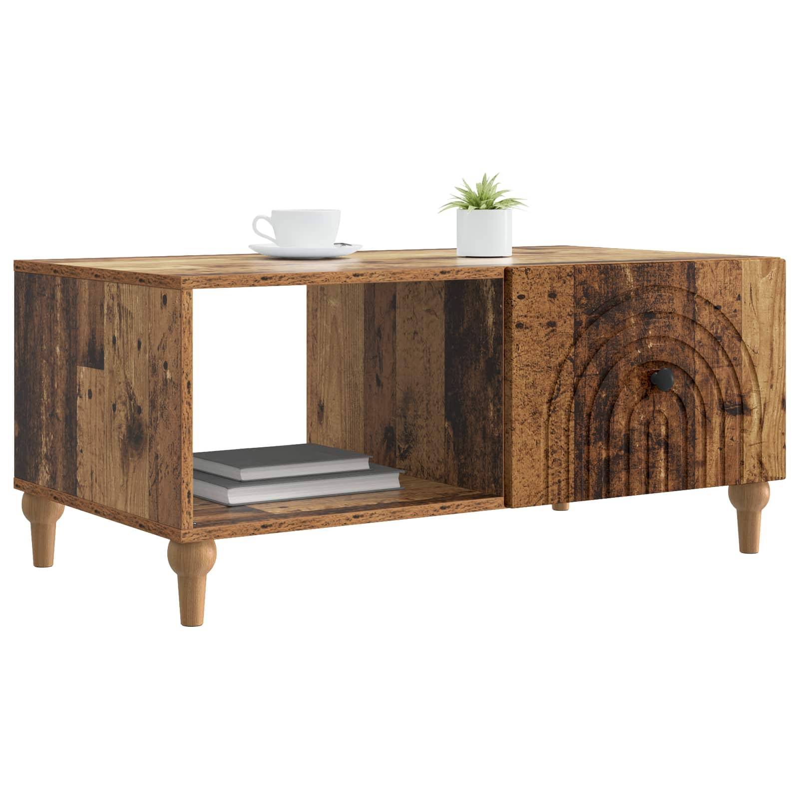 vidaXL Couchtisch Altholz 90 x 50 x 40 cm Holzwerkstoff