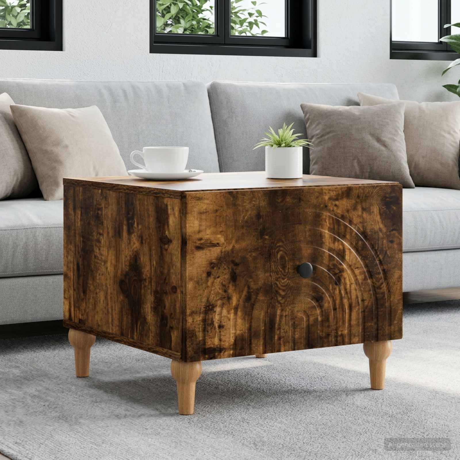 vidaXL Couchtisch Geräucherte Eiche 49 x 50 x 40 cm Holzwerkstoff