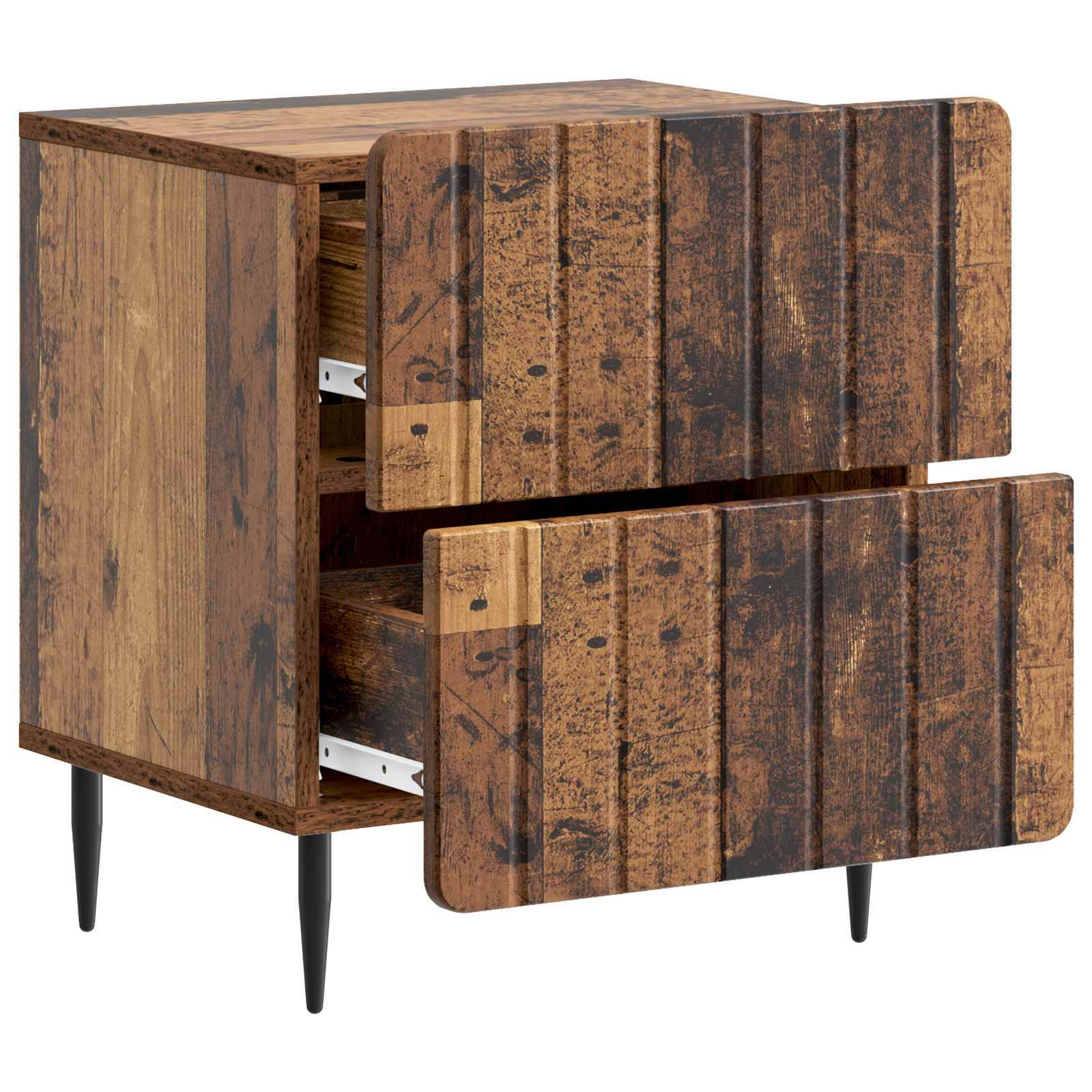 vidaXL Nachttisch Altholz 43 x 34,5 x 49,5 cm Holzwerkstoff