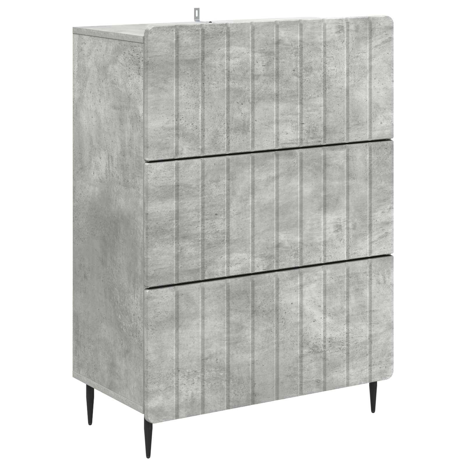 vidaXL Schubladenschrank Betongrau 66 x 34,5 x 92 cm Holzwerkstoff