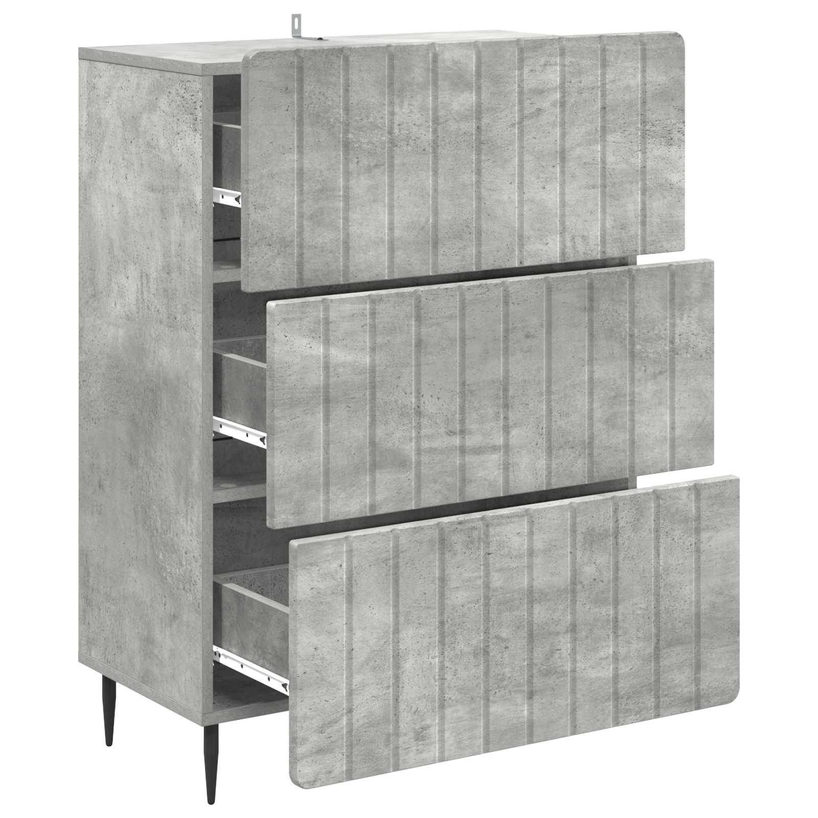 vidaXL Schubladenschrank Betongrau 66 x 34,5 x 92 cm Holzwerkstoff