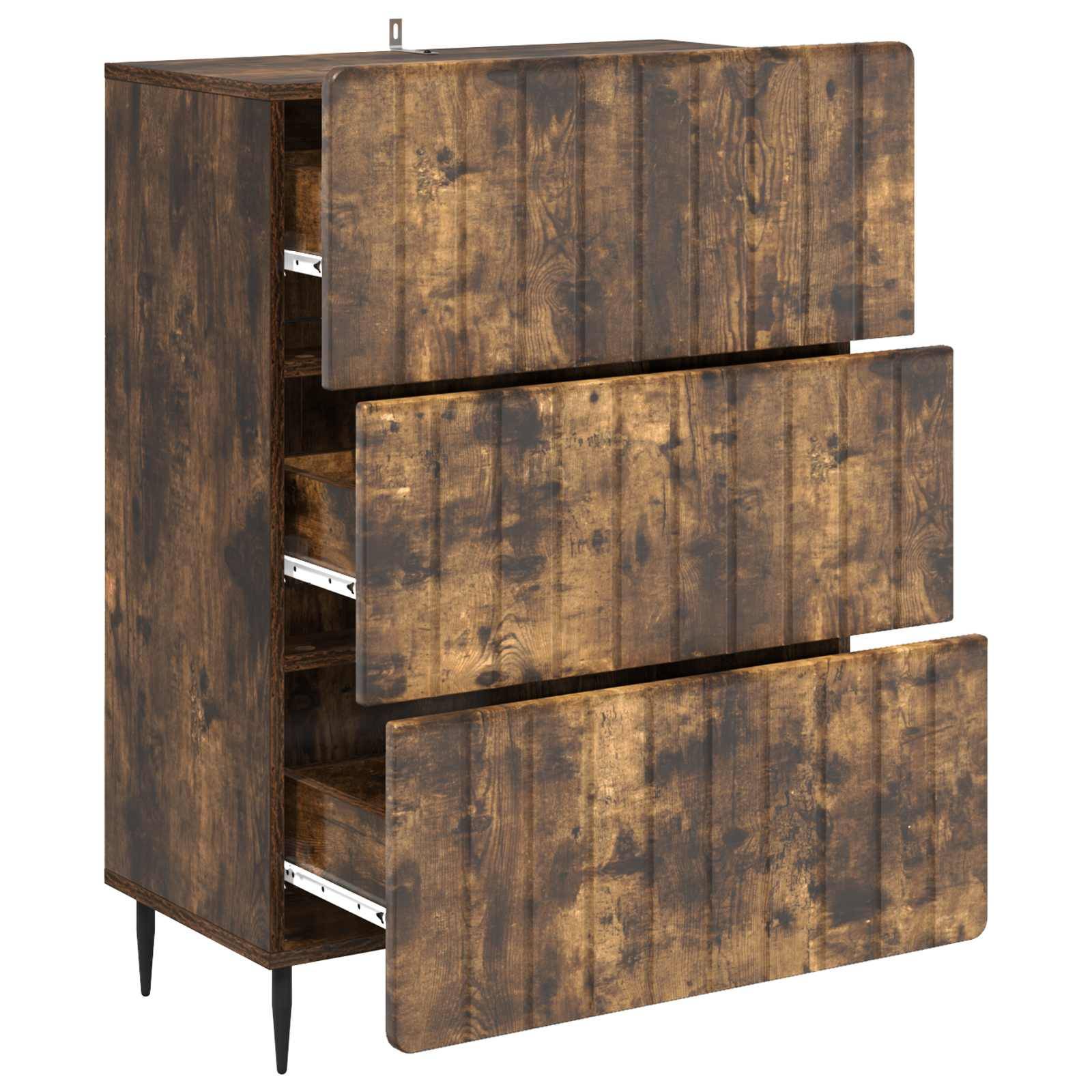 vidaXL Schubladenschrank Geräucherte Eiche 66 x 34,5 x 92 cm