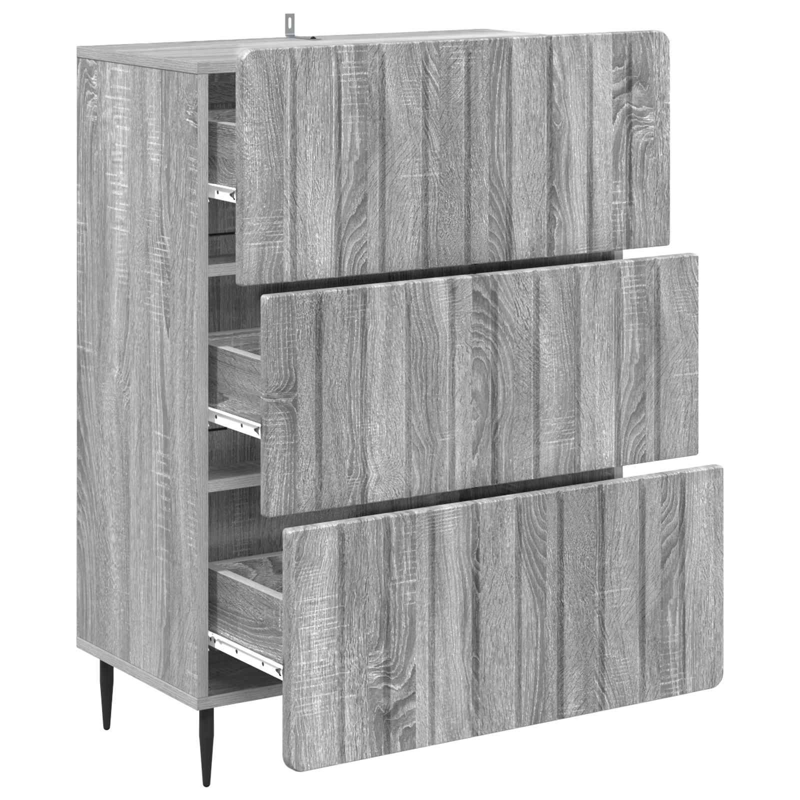 vidaXL Schubladenschrank Graues Sonoma 66 x 34,5 x 92 cm Holzwerkstoff