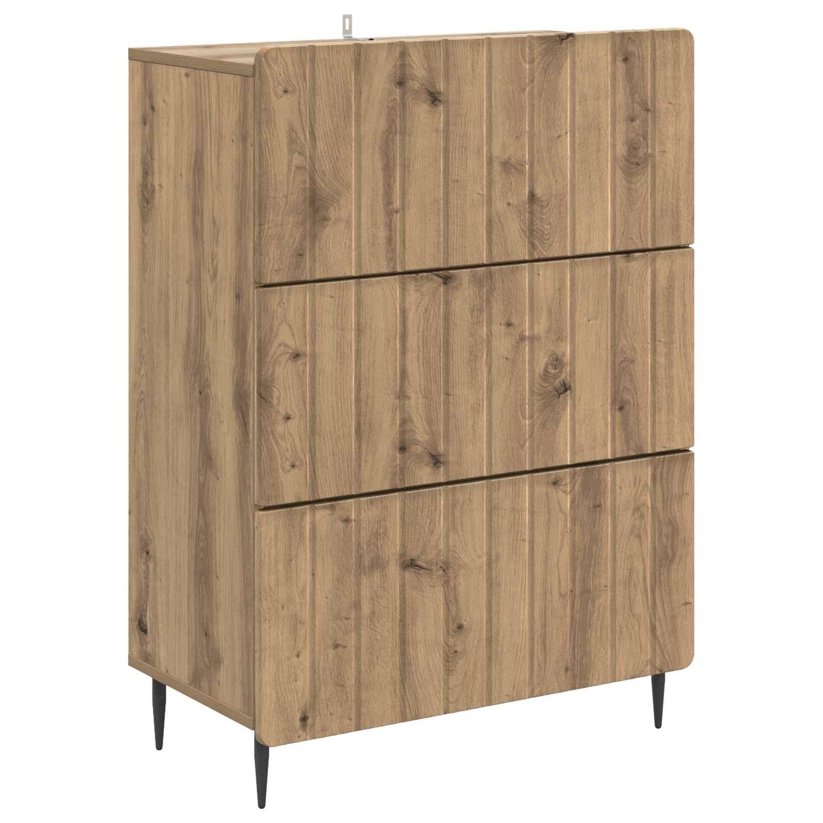 vidaXL Schubladenschrank Artisan-Eiche 66 x 34,5 x 92 cm Holzwerkstoff