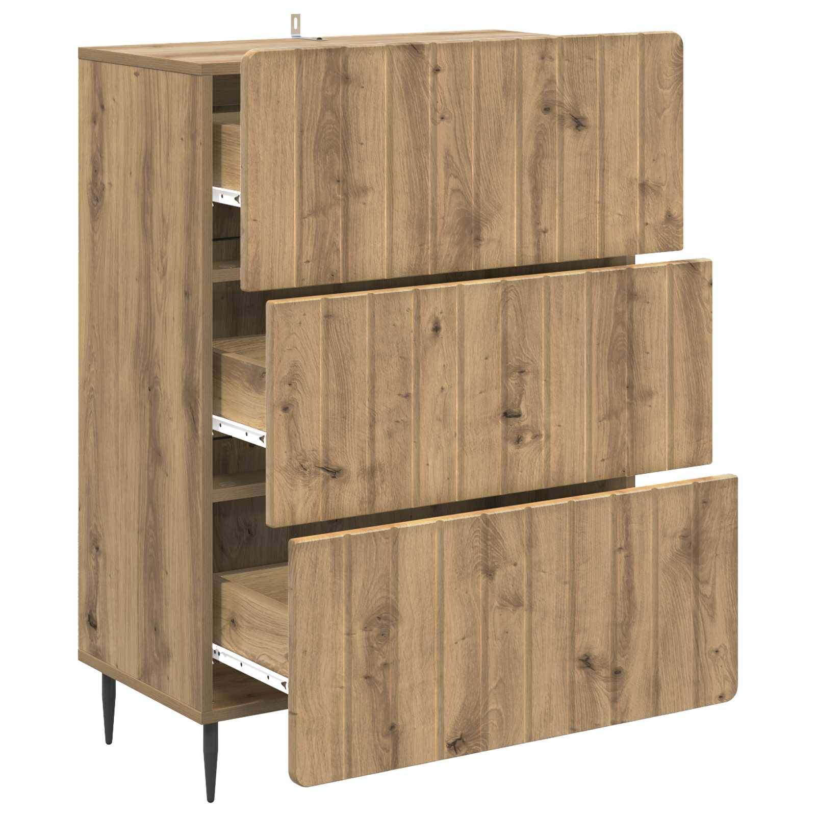 vidaXL Schubladenschrank Artisan-Eiche 66 x 34,5 x 92 cm Holzwerkstoff