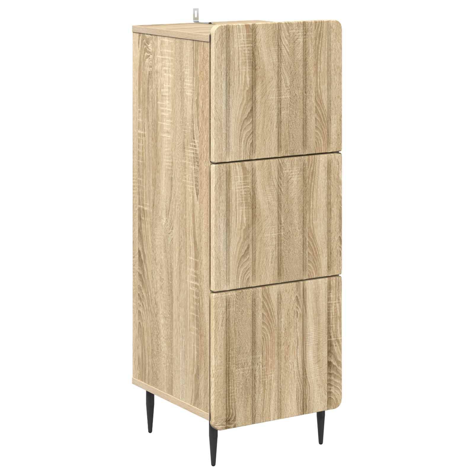vidaXL Schubladenschrank Sonoma-Eiche 33 x 34,5 x 92 cm Holzwerkstoff