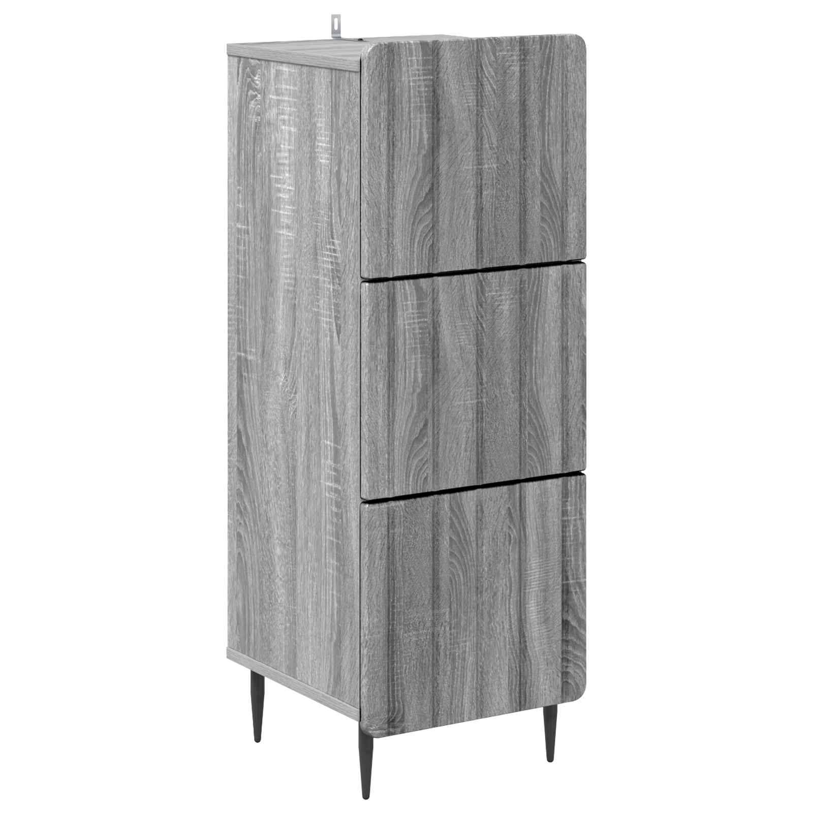 vidaXL Schubladenschrank Graues Sonoma 33 x 34,5 x 92 cm Holzwerkstoff