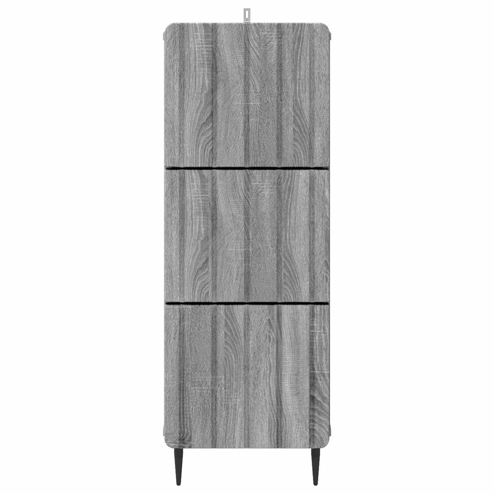 vidaXL Schubladenschrank Graues Sonoma 33 x 34,5 x 92 cm Holzwerkstoff