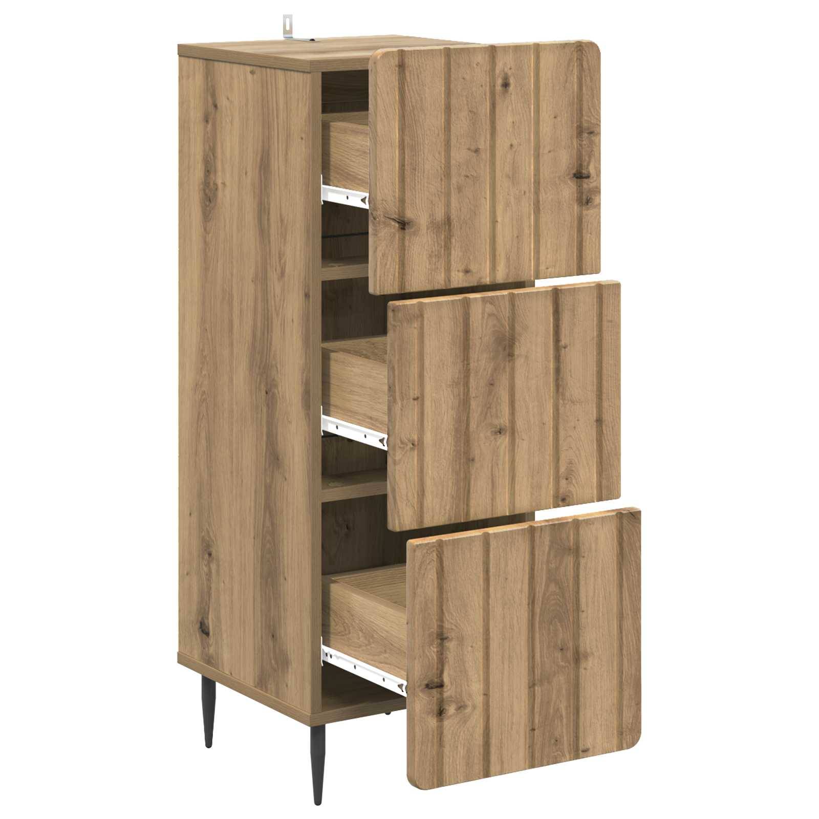 vidaXL Schubladenschrank Artisan-Eiche 33 x 34,5 x 92 cm Holzwerkstoff