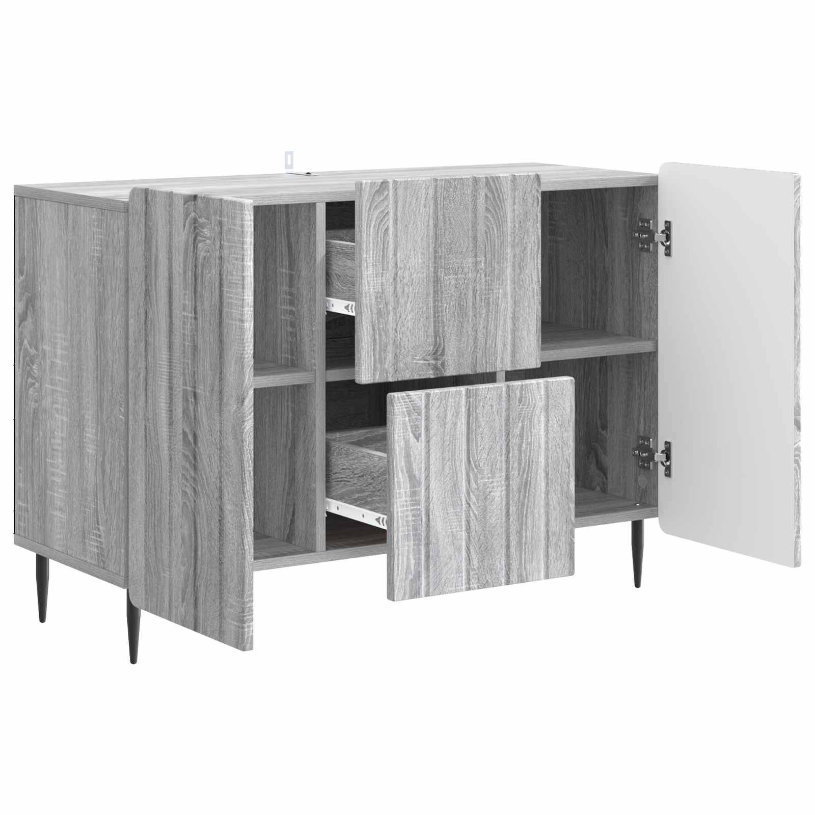 vidaXL Sideboard Graues Sonoma 89 x 34,5 x 62 cm Holzwerkstoff
