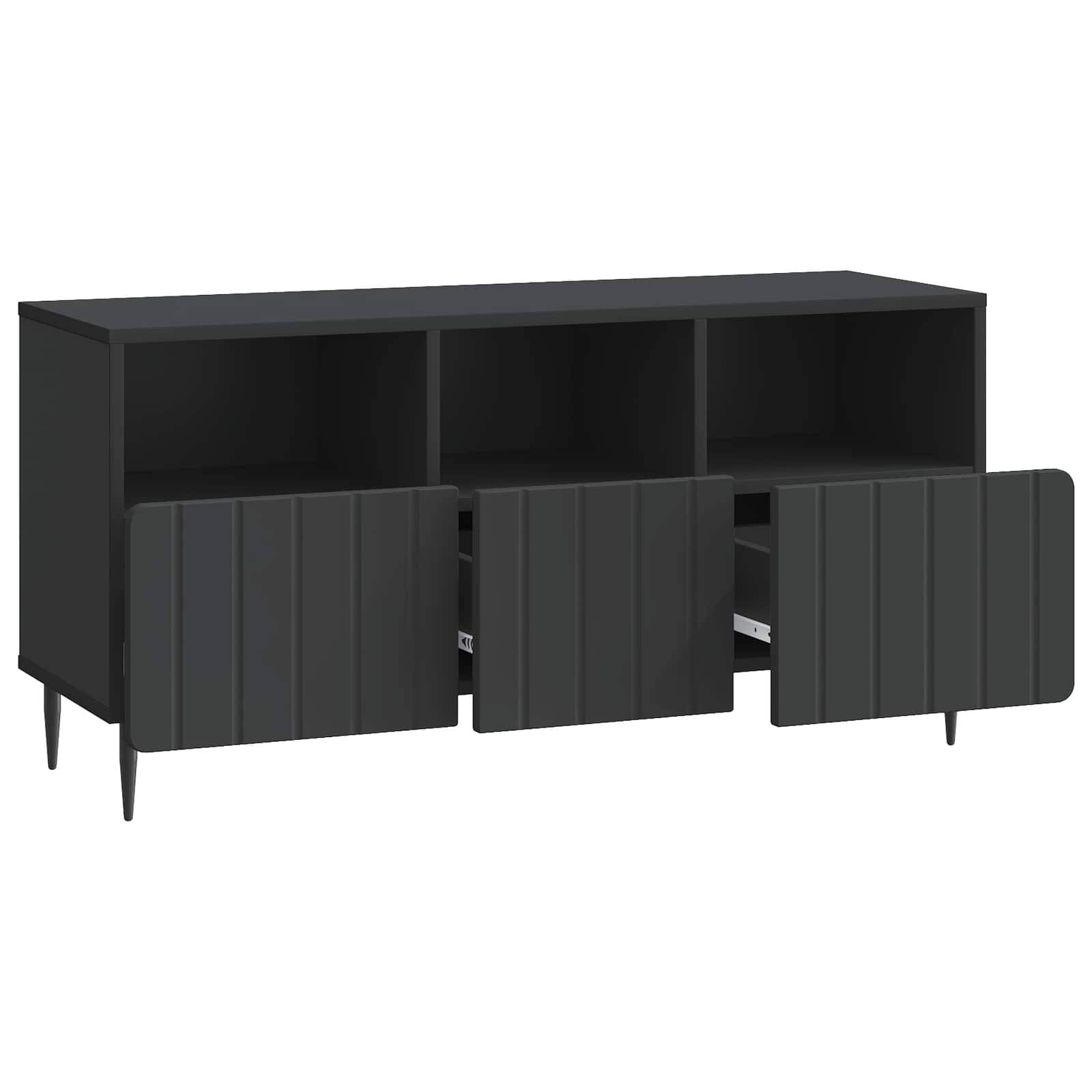 vidaXL TV-Schränk Schwarz 102 x 34,5 x 50 cm Holzwerkstoff
