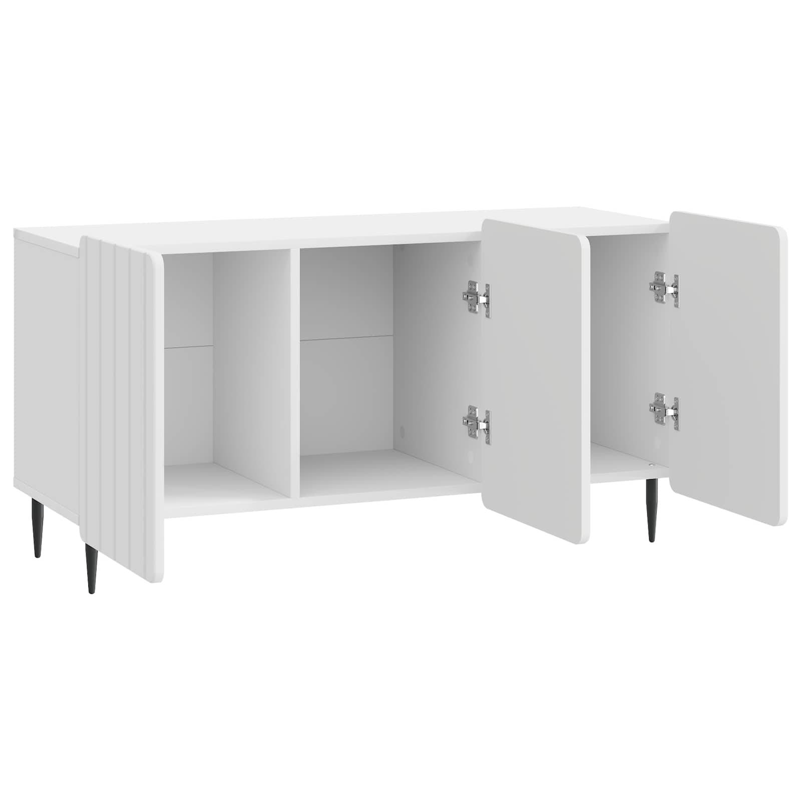 vidaXL TV-Schränk Hochglanz Weiß 99 x 34,5 x 52 cm Holzwerkstoff