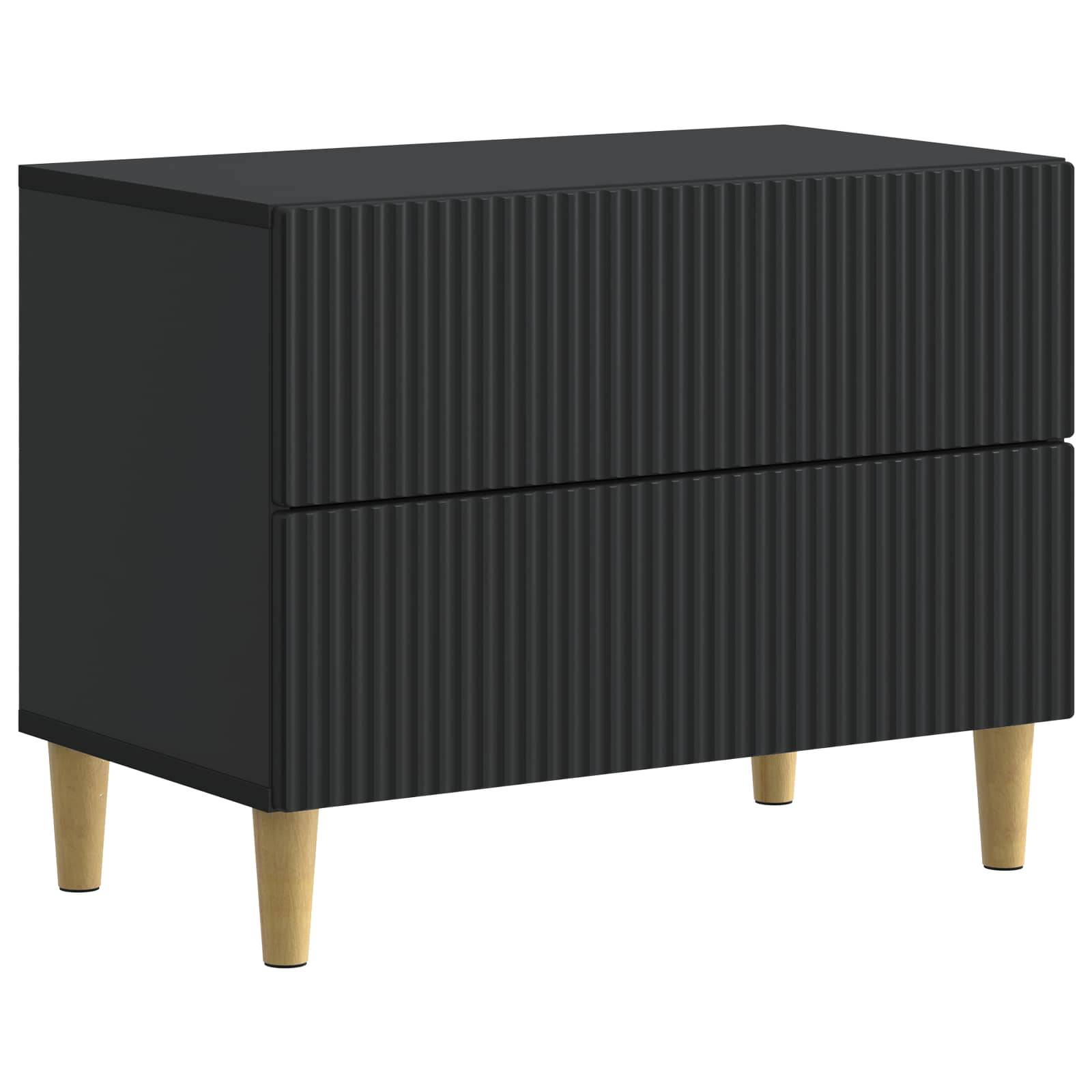 vidaXL Nachttisch Schwarz 62 x 34,5 x 48 cm Holzwerkstoff
