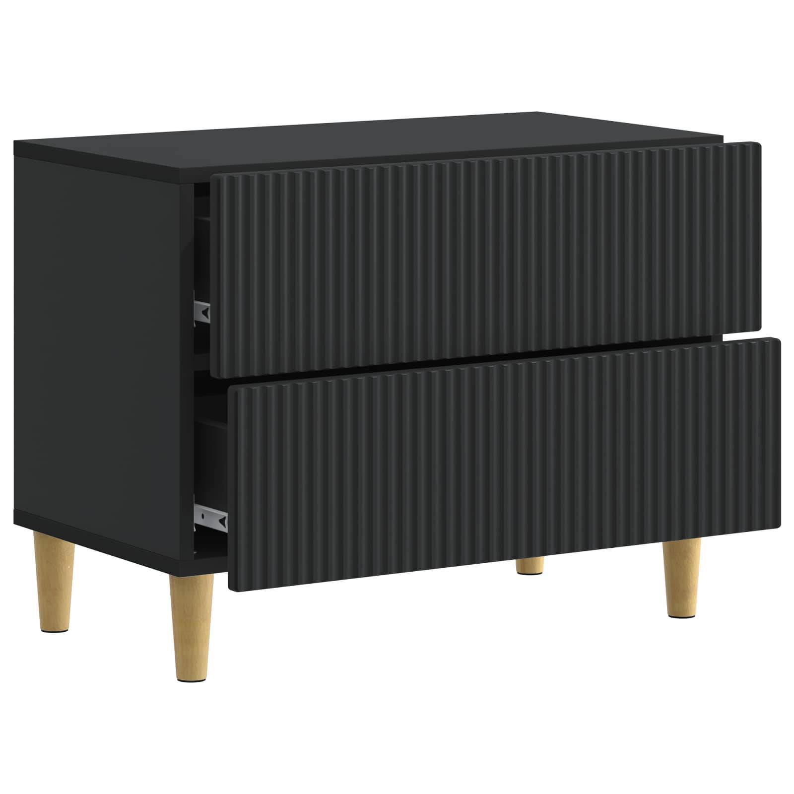 vidaXL Nachttisch Schwarz 62 x 34,5 x 48 cm Holzwerkstoff