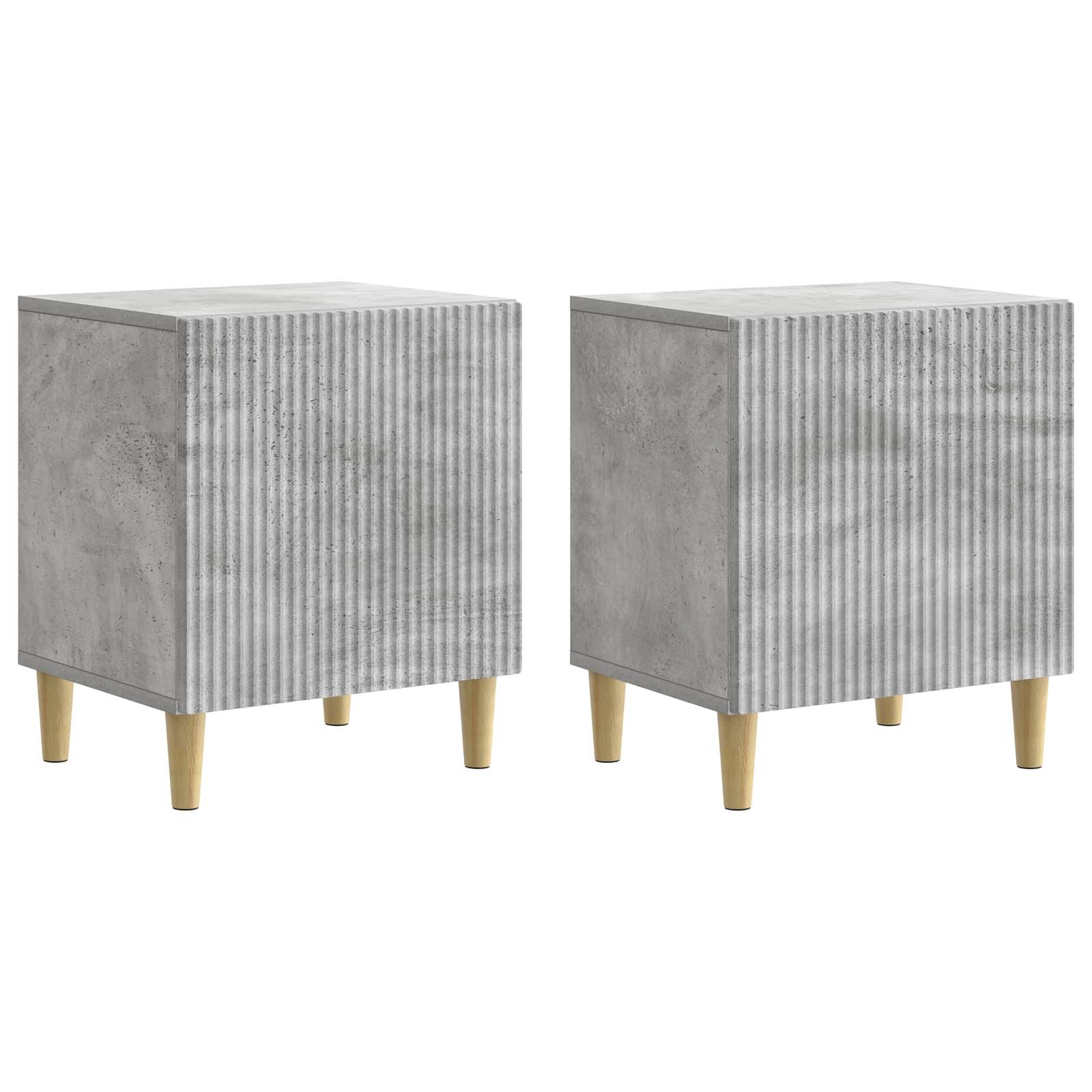 vidaXL Nachttisch 2 pcs Betongrau 43 x 34,5 x 50 cm Holzwerkstoff