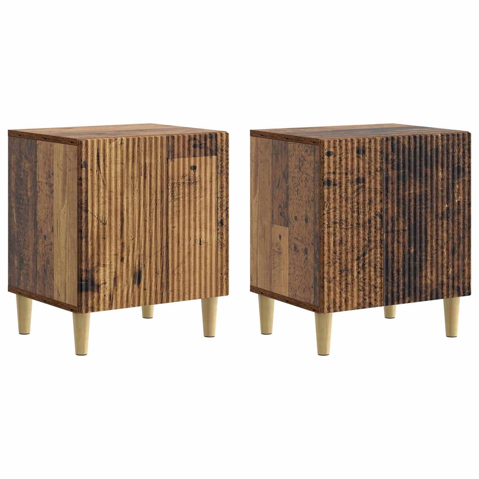 vidaXL Nachttisch 2 pcs Altholz 43 x 34,5 x 50 cm Holzwerkstoff