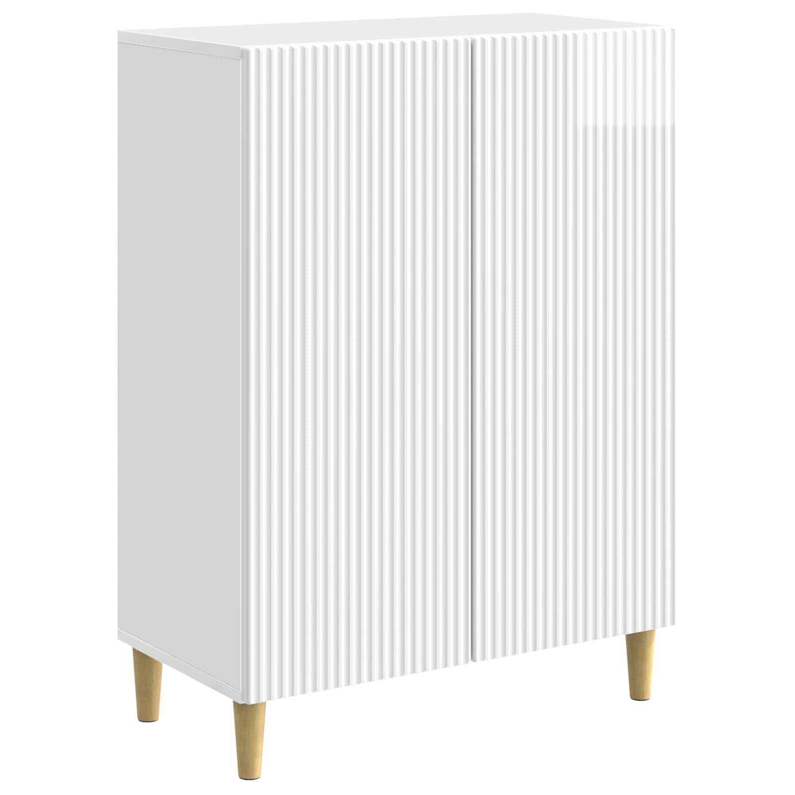 vidaXL Sideboard Hochglanz Weiß 66 x 34,5 x 90 cm Holzwerkstoff