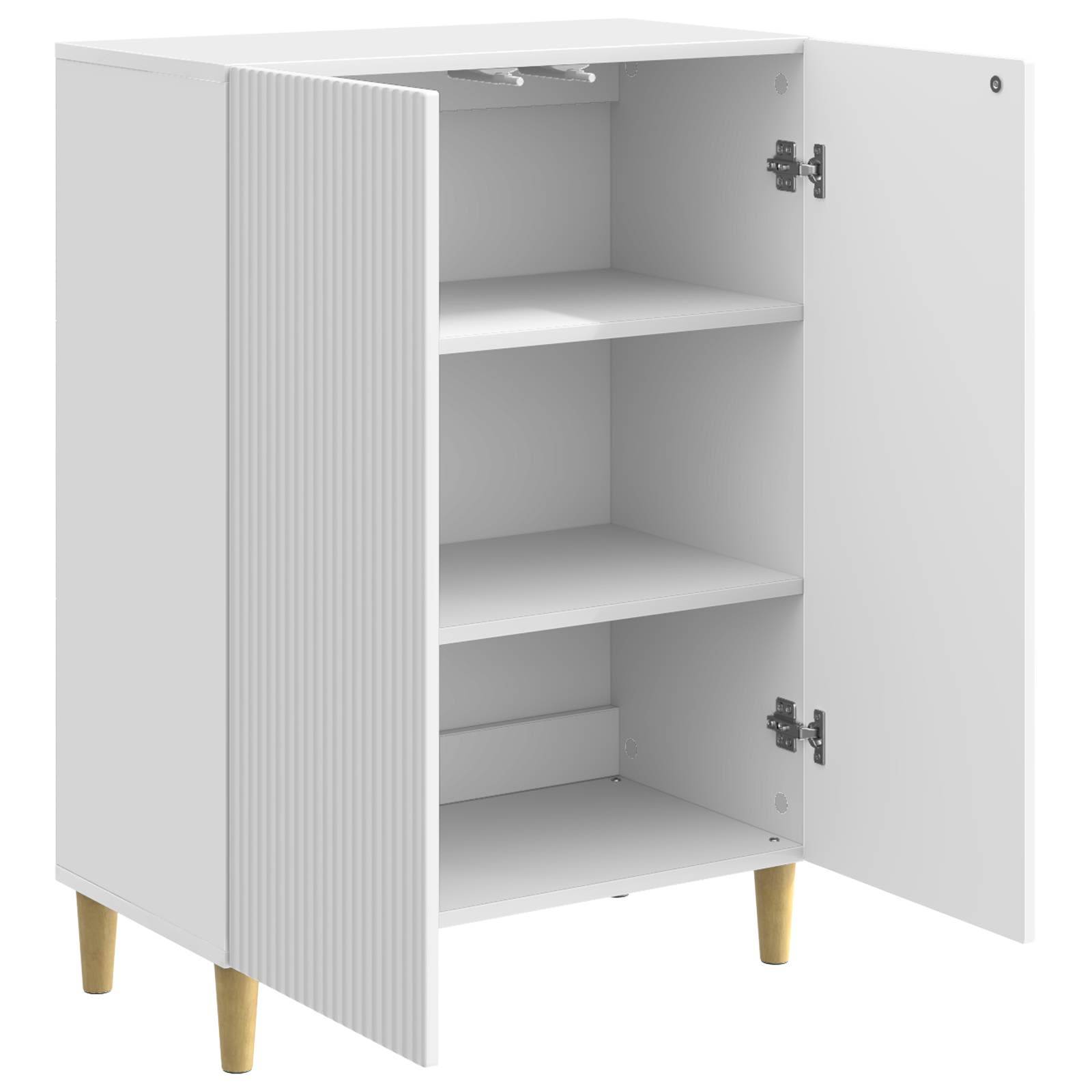 vidaXL Sideboard Hochglanz Weiß 66 x 34,5 x 90 cm Holzwerkstoff