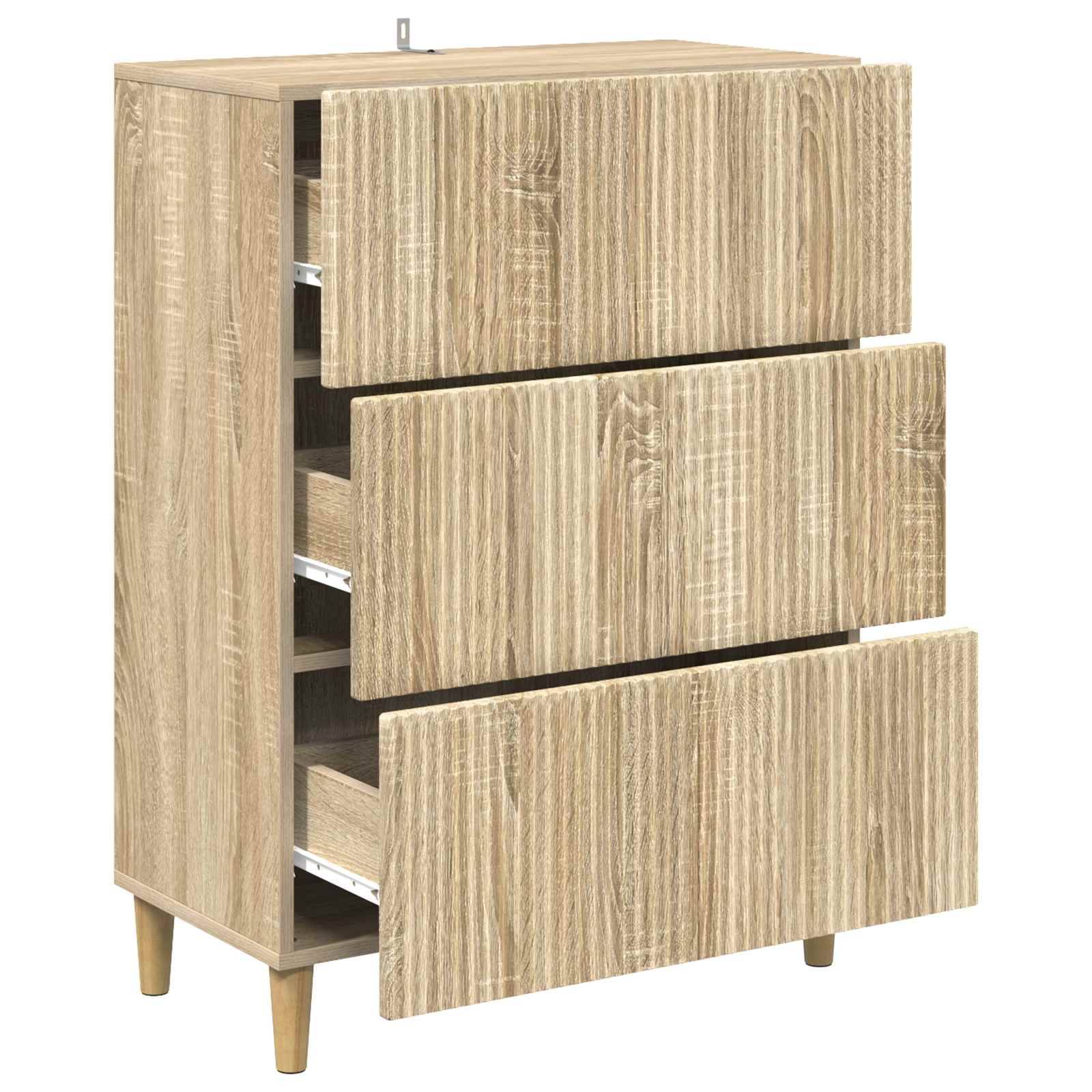 vidaXL Schubladenschrank Sonoma-Eiche 66 x 34,5 x 90 cm Holzwerkstoff