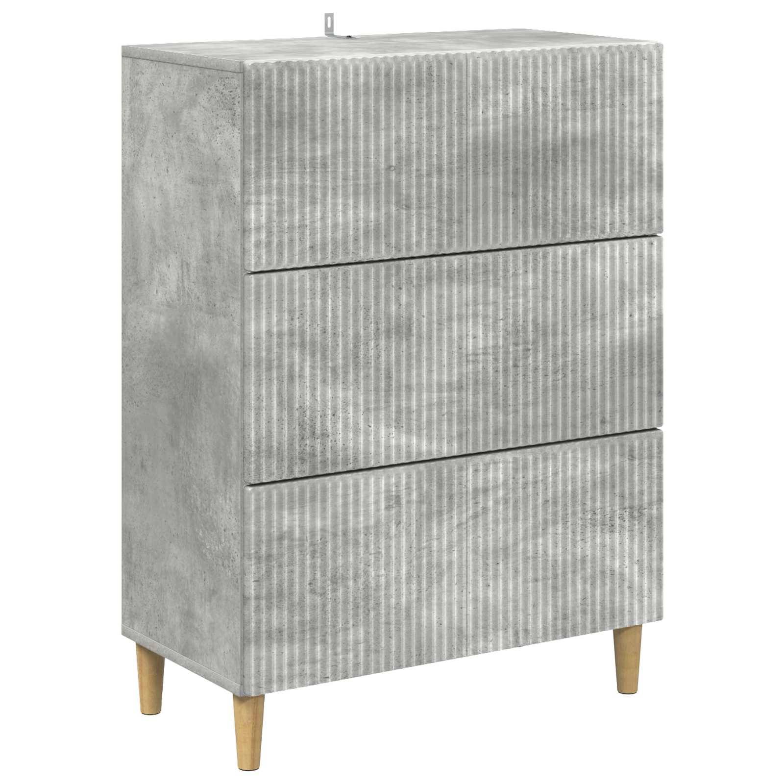vidaXL Schubladenschrank Betongrau 66 x 34,5 x 90 cm Holzwerkstoff