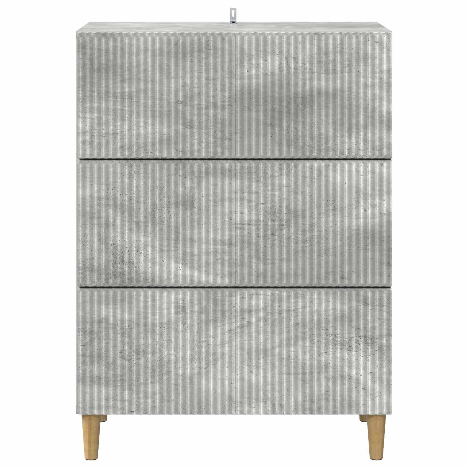 vidaXL Schubladenschrank Betongrau 66 x 34,5 x 90 cm Holzwerkstoff